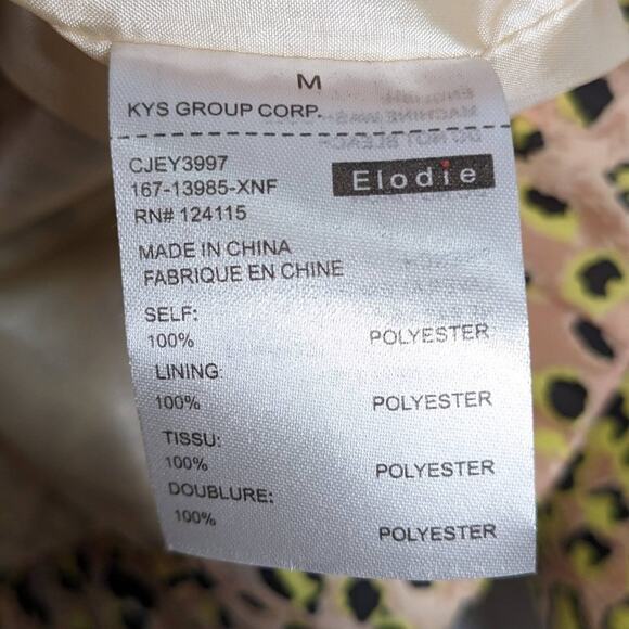 Elodie Tan Leopard Print Windbreaker Jacket Hooded Pockets Full Zip Size M - Picture 9 of 11